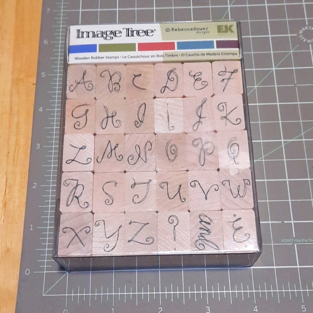Script Upper ABC Alphabet Rubber stamp set.